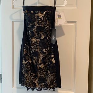 •NWT• Jessica McClintock Black and Gold Dress